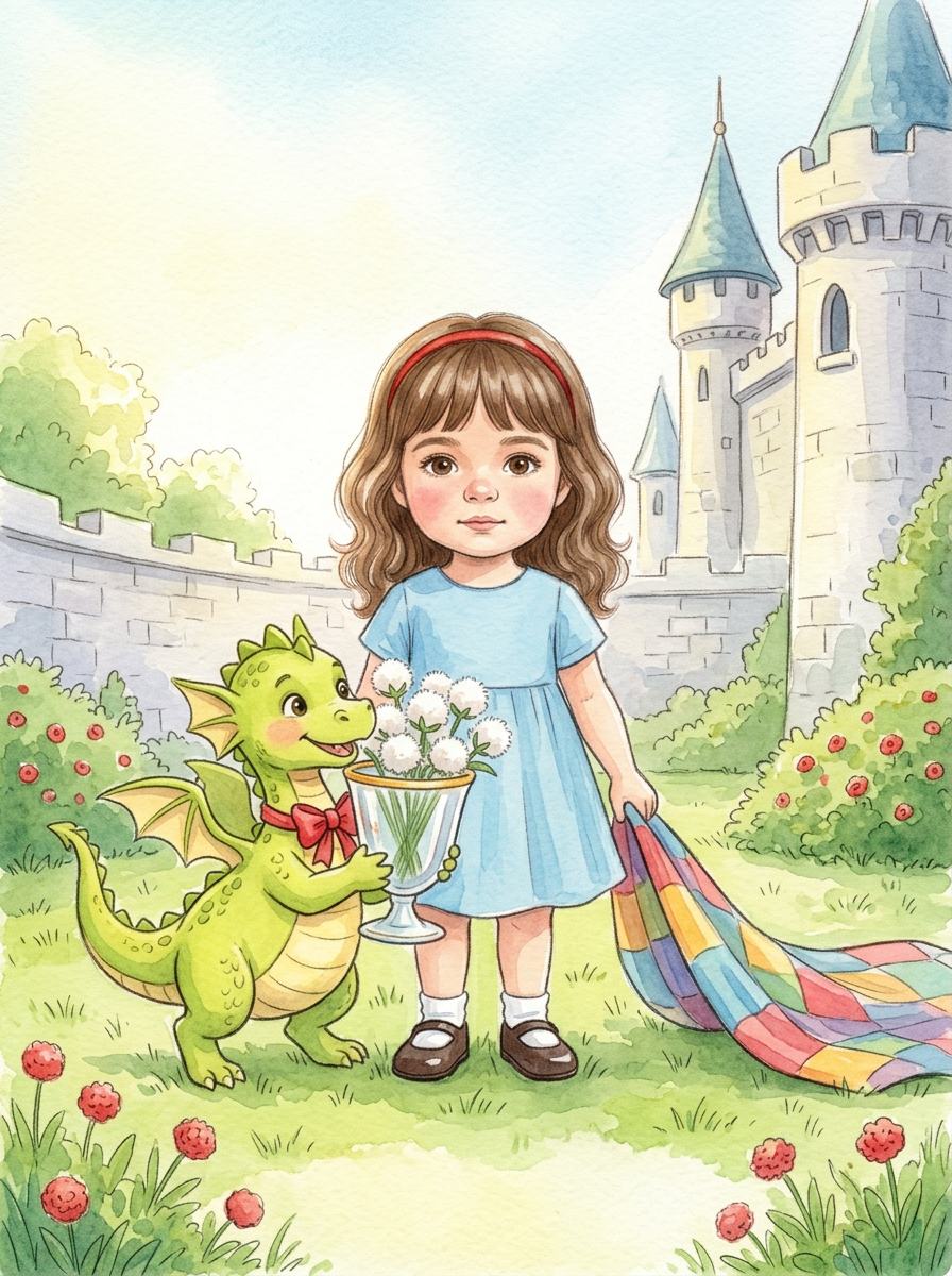 Ilustração da história infantil Helena e o Dragão Faisquinha