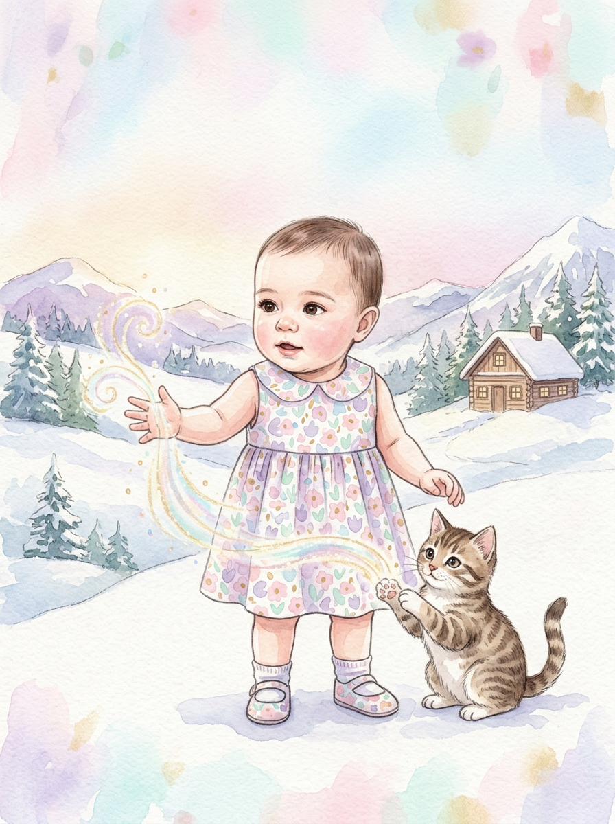Ilustração da história infantil Clarice e o Brilho da Neve